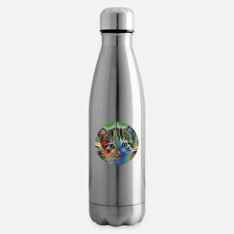 cat - Insulated Water Bottle - silver