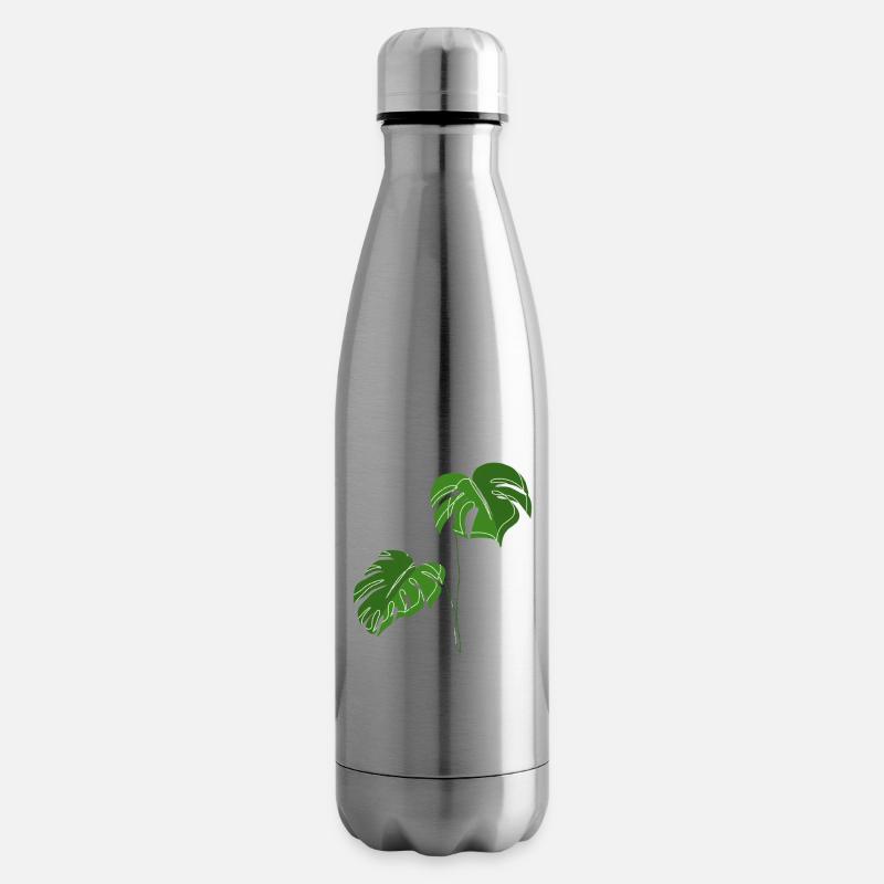Monstera, Linéaire, plan, plante, Leaf, Minimal - Bouteille isotherme - argent clair