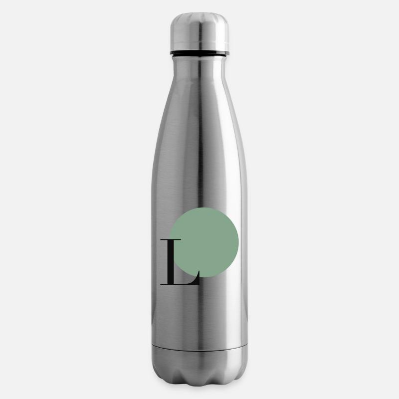 Letter L with circle - Insulated Water Bottle - silver