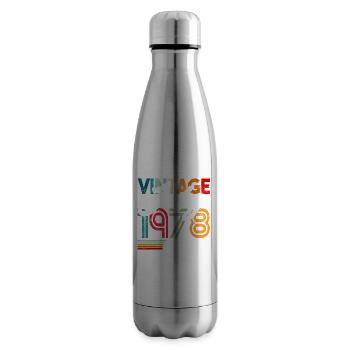 Vintage born July 1978 Birthday July 1978 - Insulated Water Bottle - silver - Right