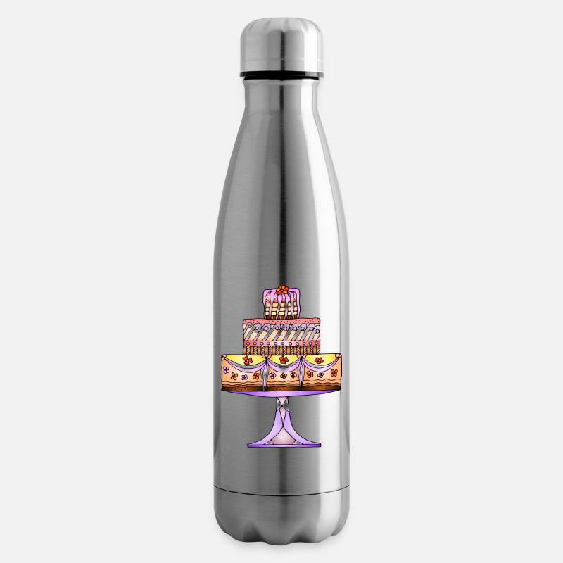 Cake - Insulated Water Bottle - silver