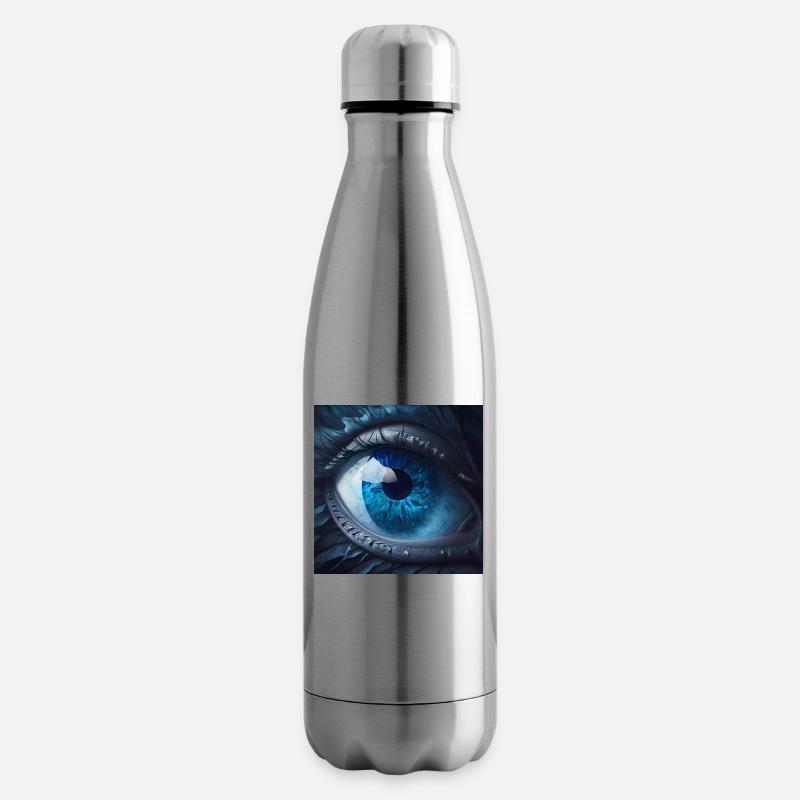 Gros plan de Blue Eyes - Bouteille isotherme - argent clair
