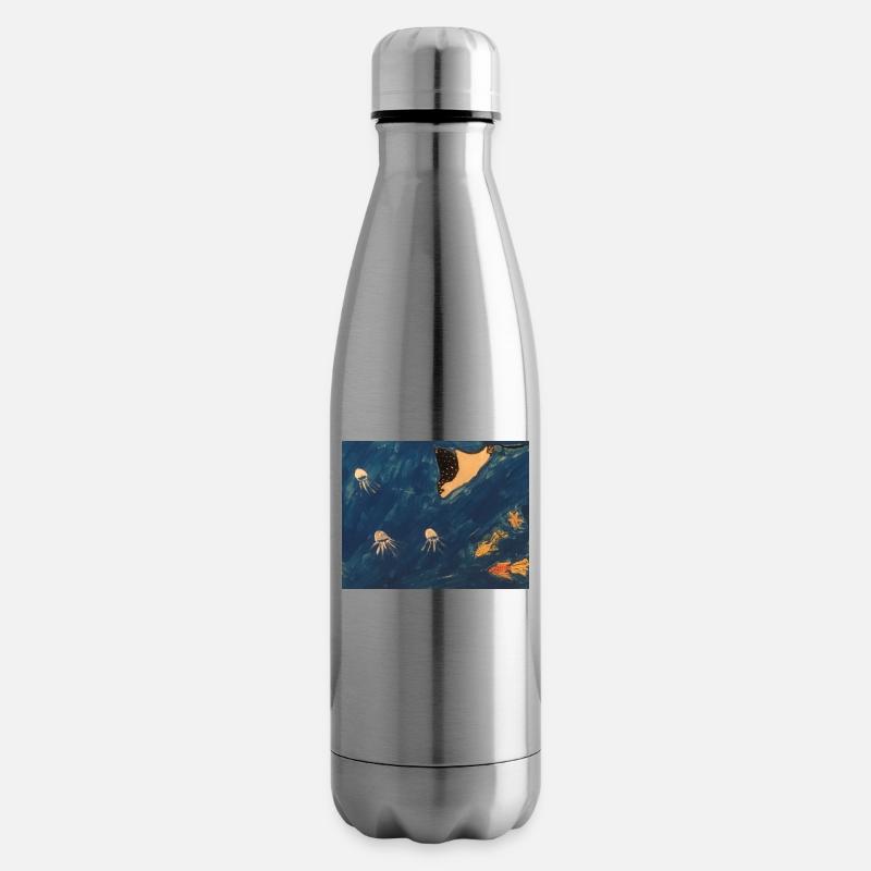 Rochen mit Fischen - Isolierflasche - Lightsilver