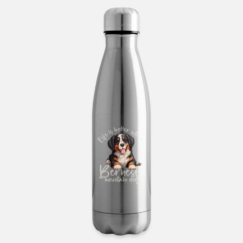 Berner Sennenhund - Isolierflasche - Lightsilver