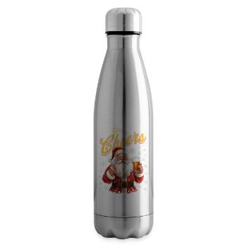 Weihnachtsmann Bier Glühwein Schnaps Alkohol Prost - Isolierflasche - Lightsilver - Rechts