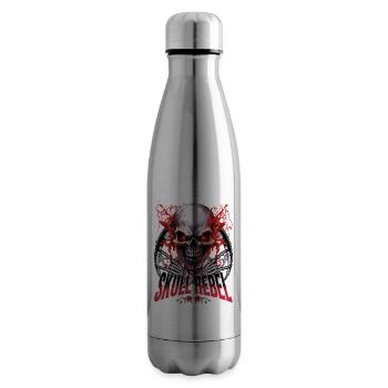 Crâne Crâne Squelette Moto Biker Gang - Bouteille isotherme - argent clair - Droite