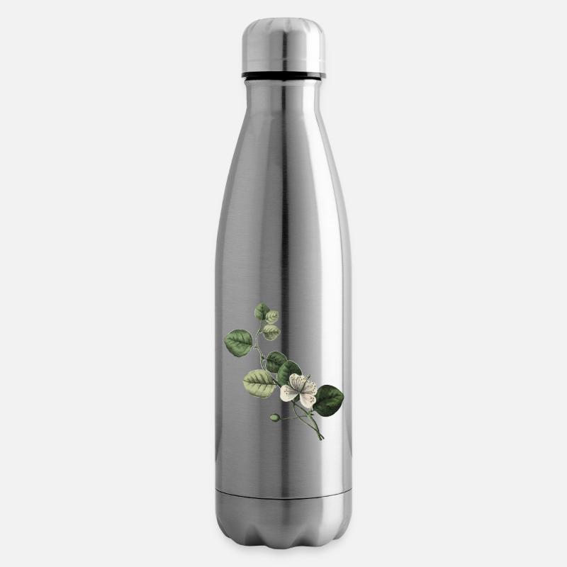 Nummer 8 Grüne Blumen - 8. Blumengeburtstag - Isolierflasche - Lightsilver