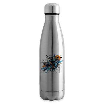 Eisvogel, buntes Aquarell, Vogel - Isolierflasche - Lightsilver - Rechts