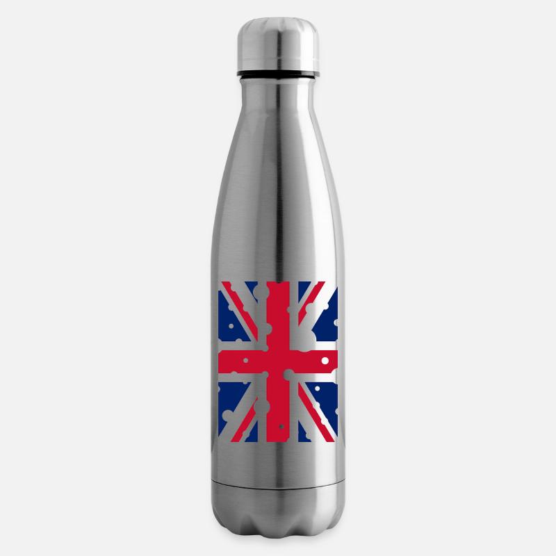 Drapeau Anglais - Bouteille isotherme - argent clair