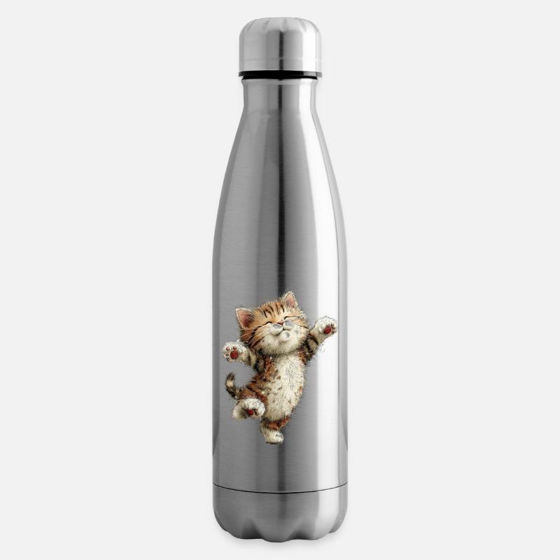 Happy Cat - Isolierflasche - Lightsilver