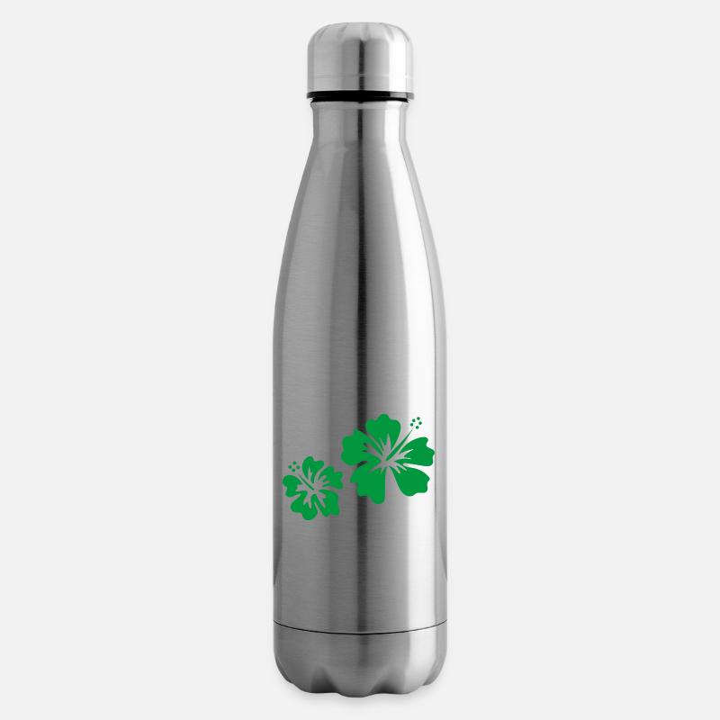 Hibiscus vert - Bouteille isotherme - argent clair