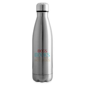 Dog Lover Gift Dogs Livres et Hot-Dogs - Bouteille isotherme - argent clair - Droite