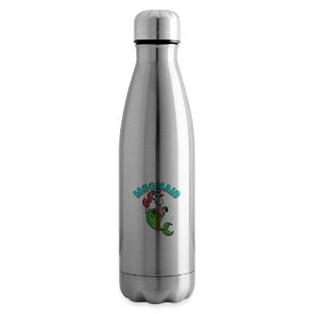 Moomaid Funny Cow Mermaid Sarcasm Gifts - Insulated Water Bottle - silver - Right