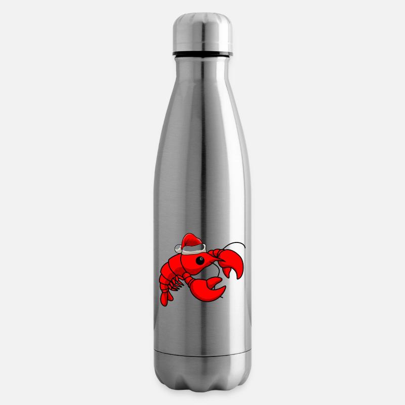 Lobster Comic Christmas - Bouteille isotherme - argent clair