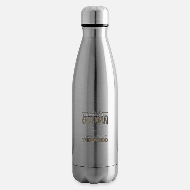 Opa Geschenk Unterschätze niemals Alter Mann weiß - Isolierflasche - Lightsilver