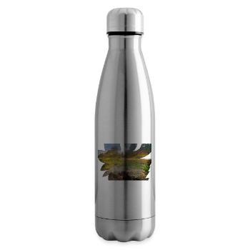 Ein Fluss-Delta brennt in Farben - Isolierflasche - Lightsilver - Rechts