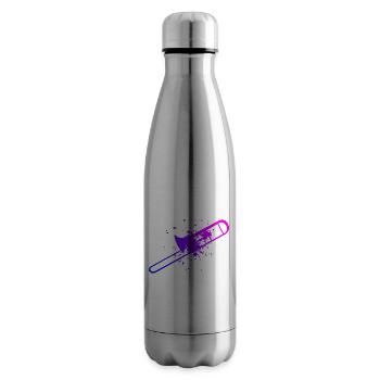 Brass Instrument Men Women Trombonists - Insulated Water Bottle - silver - Right