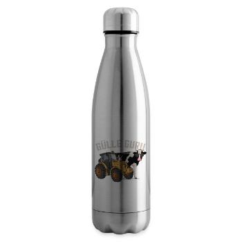 Kuh Traktor Lustig Landwirt Gülle - Isolierflasche - Lightsilver - Rechts