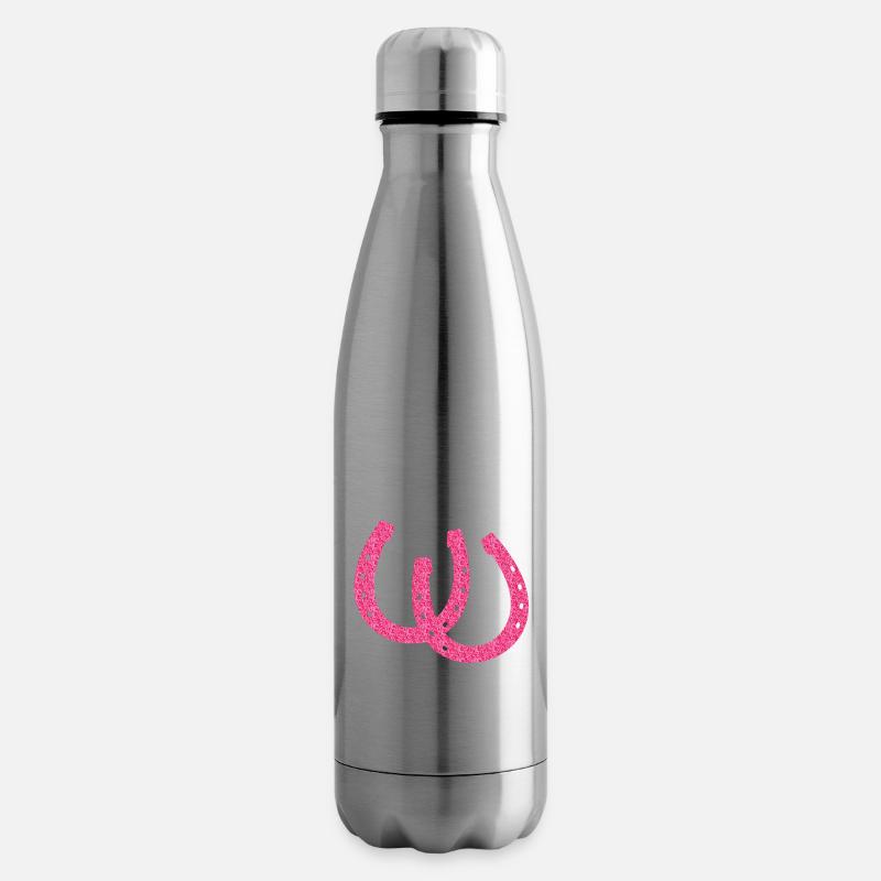 Glitzernde Hufeisen - Isolierflasche - Lightsilver