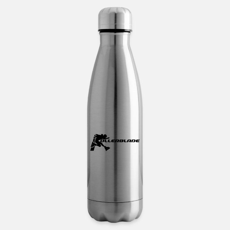Rollerblader silhouette noir - Bouteille isotherme - argent clair
