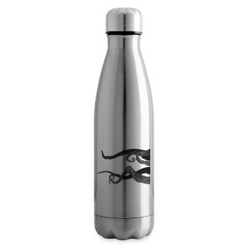 Octopus Art Squid Polyp Ocean - Insulated Water Bottle - silver - Right
