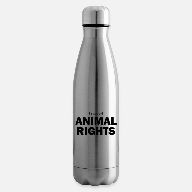 i support Animal Rights - Bouteille isotherme - argent clair