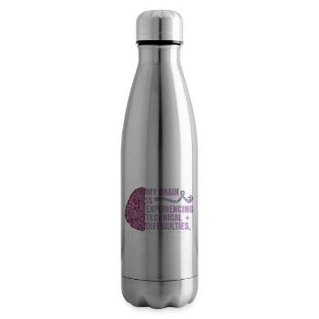 Epilepsy Quote - Insulated Water Bottle - silver - Right