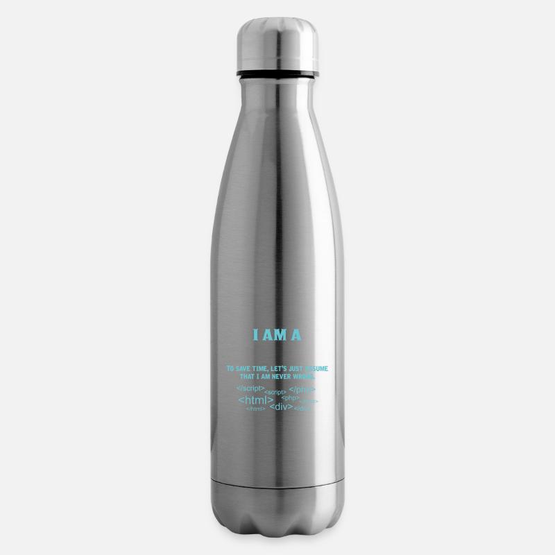 I Am A Programmer... - Insulated Water Bottle - silver