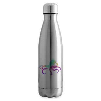 Octopus Colorful Octopus Sea Creature Art - Insulated Water Bottle - silver - Right