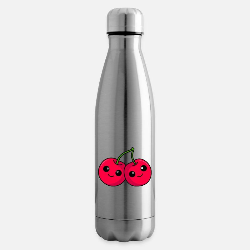 Kirsche Comic - Isolierflasche - Lightsilver