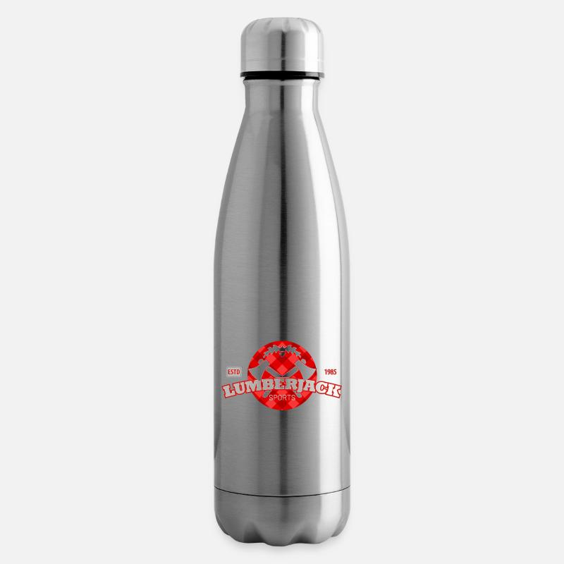 lumberjack check pattern in a circle - Insulated Water Bottle - silver