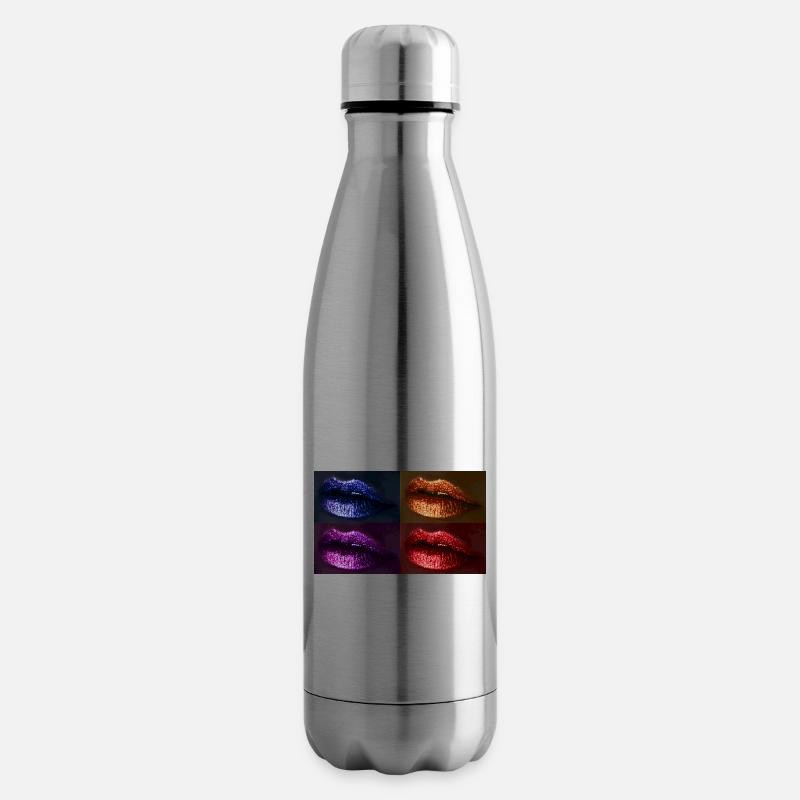 Glitzer Lippen dark - Isolierflasche - Lightsilver