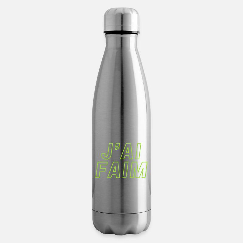 j'ai faim - Bouteille isotherme - argent clair