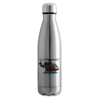 Helicopter / Helicopter / Flying / Aviation - Insulated Water Bottle - silver - Right