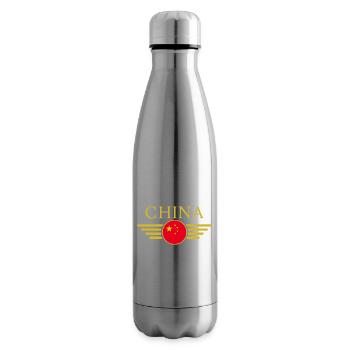 J’aime la Chine, T-shirt design de style élégance - Bouteille isotherme - argent clair - Droite