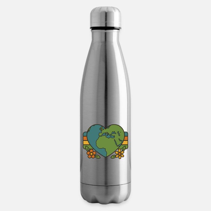Planète du cœur - Bouteille isotherme - argent clair