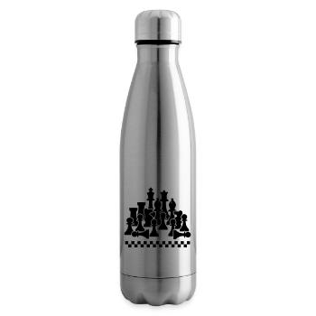 Jeu d'échecs - Bouteille isotherme - argent clair - Droite