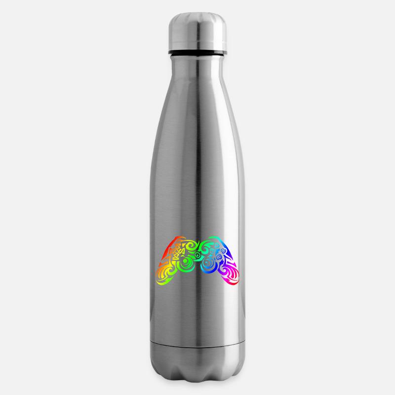 Controller Regenbogen Tribal Tattoo Gaming - Isolierflasche - Lightsilver