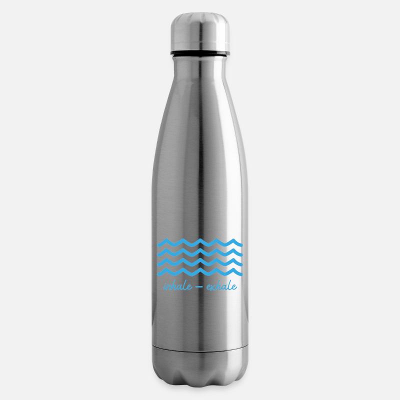 Meditations Design mit "inhale - exhale" - Isolierflasche - Lightsilver