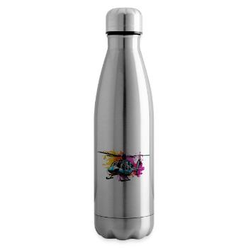 Helicopter / Helicopter / Flying / Aviation - Insulated Water Bottle - silver - Right