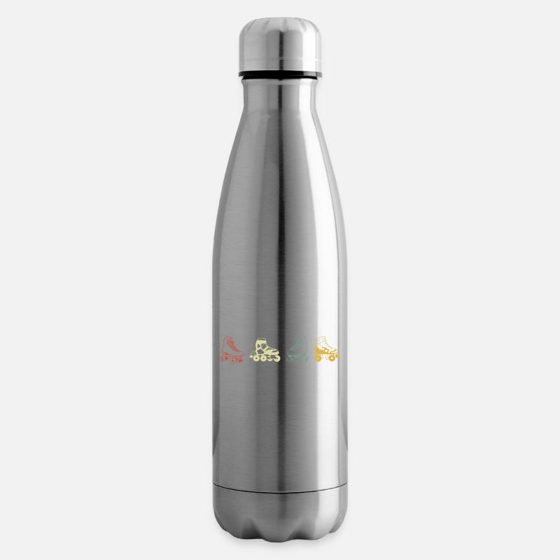 Vintage Retro Rollschuh - Isolierflasche - Lightsilver