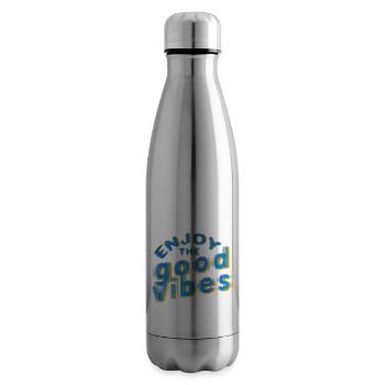 Good Vibes (lettrage) 02 - Bouteille isotherme - argent clair - Droite