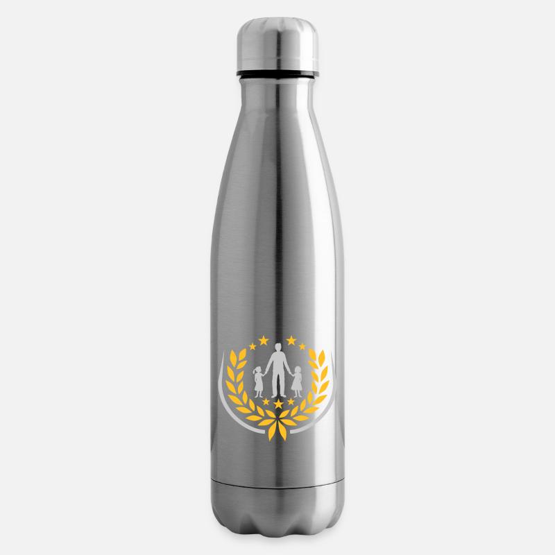 Couronne de laurier père 2 filles - Bouteille isotherme - argent clair