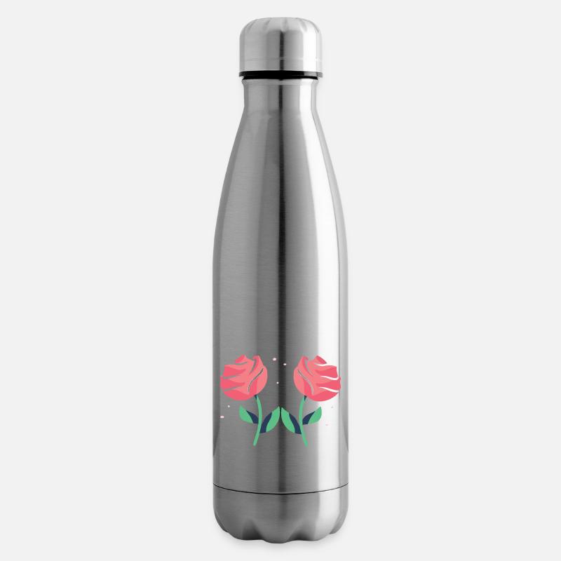 Schöne Rose - Isolierflasche - Lightsilver