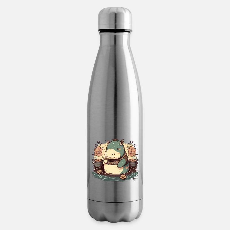 Nilpferd 5 - Isolierflasche - Lightsilver