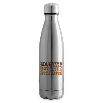 Educated Motivated Elevated Melanated - Insulated Water Bottle - silver - Right