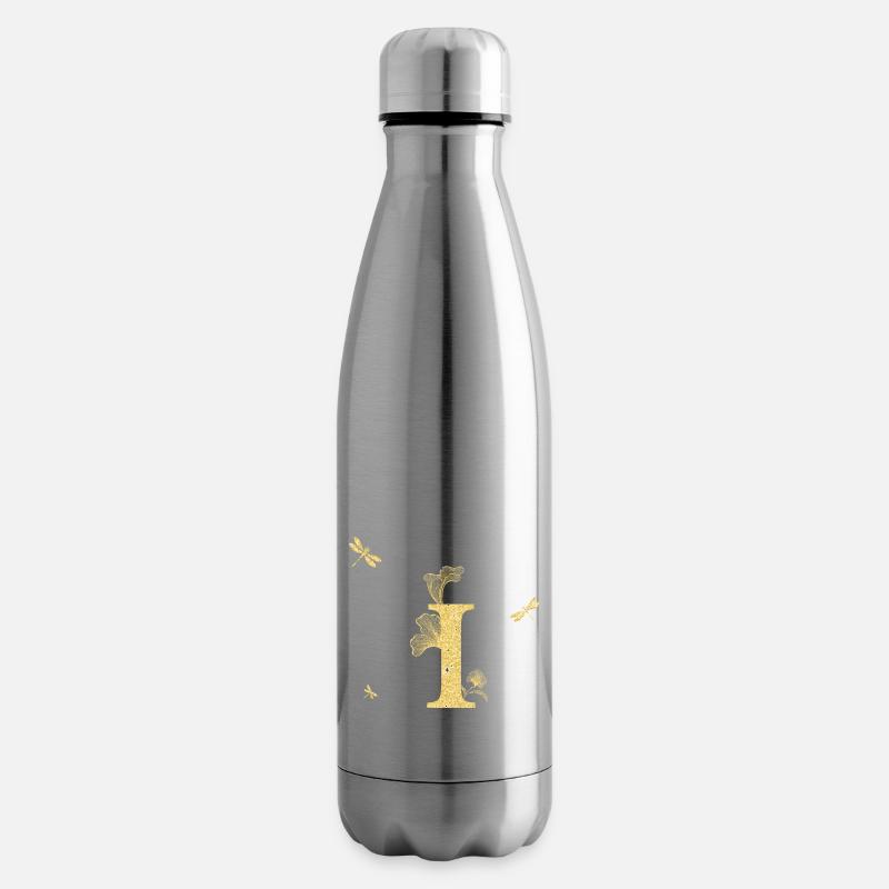 Buchstabe i Goldene Glitzerlibelle - Geschenkidee - Isolierflasche - Lightsilver