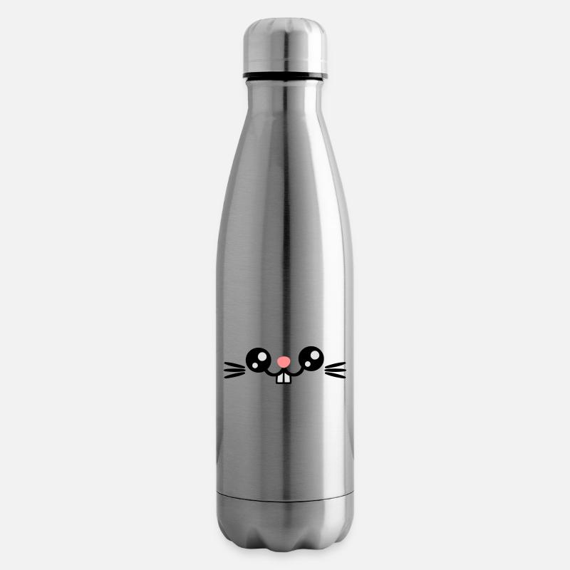 Pâques présente le joli visage de lapin / dents de lapin - Bouteille isotherme - argent clair