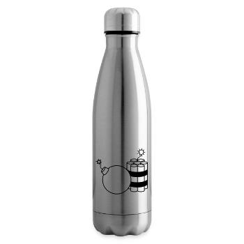 kugel rund brennt angezuendet rund kugel kreis tex - Isolierflasche - Lightsilver - Rechts