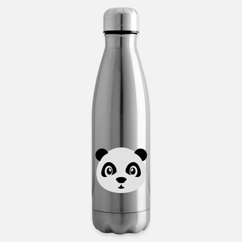 Cute panda with glasses - Nerd Panda Bär - Brille - Isolierflasche - Lightsilver